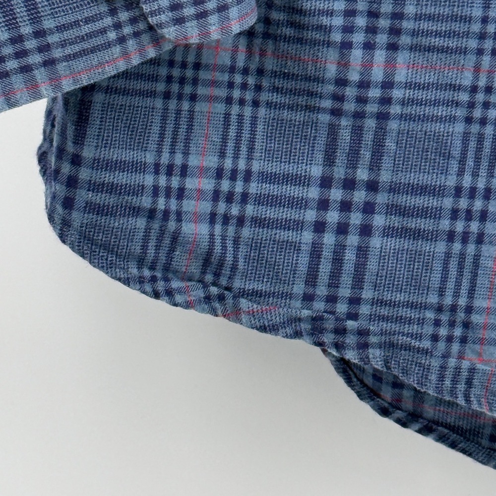 Orvis Button Down Shirt Mens XXL Blue Plaid Long Sleeve Cotton and Merino - Picture 10 of 12